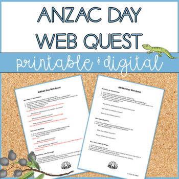 Preview of ANZAC Day | Web Quest | Distance Learning