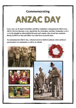 Preview of ANZAC Day Workbook