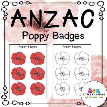 Preview of ANZAC Poppy Badges - Printable Remembrance Activity for Students