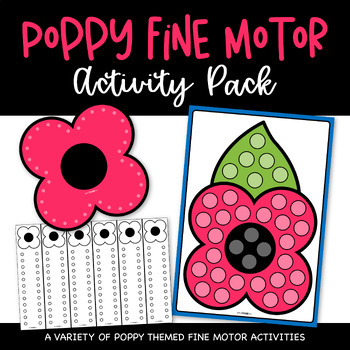 Preview of ANZAC Poppy Themed Fine Motor Activity Pack