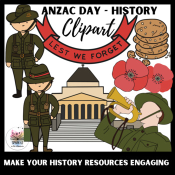 Preview of ANZAC Remembrance Day Clipart Digital Paper Bundle ANZAC Australian NZ History