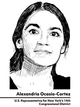 Preview of AOC Alexandria Ocasio-Cortez Art JPEG Print File | Political Science & Feminism
