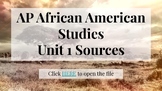 AP African American Studies: UNIT 1 REQUIRED SOURCES