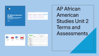 Preview of AP African American Studies Unit 2 Terms Assessment and Worksheet