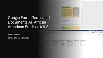 Preview of AP African American Studies Unit 3 Terms and Documents Assessments Online