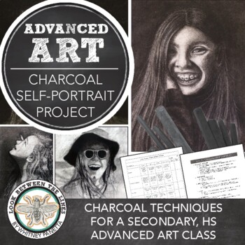 Preview of AP® Art, Advanced Drawing, or 2D Design Art Lesson: Charcoal Self Portraits