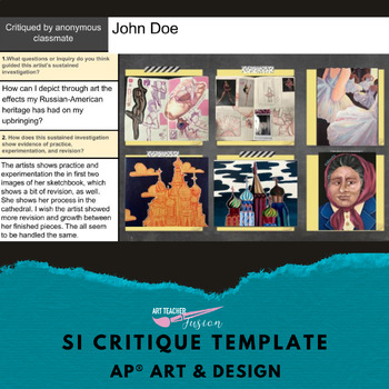 Preview of AP Art & Design Mini-SI Critique Google Slides Template