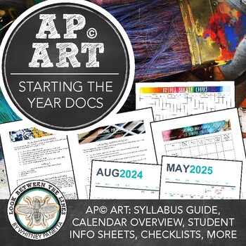 Preview of AP® Art First Day of School: 2D Design, Drawing Info, Calendar, & Checklist