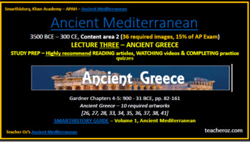 Preview of AP Art History (APAH) Unit 2, Ancient Greece (Lecture 3/5 - Anc. Mediterranean)