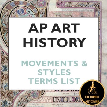 Preview of AP Art History Movements and Styles Terms List