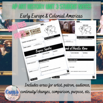 Preview of AP Art History Unit 3 Notes Bundle | Student & Teacher Copies