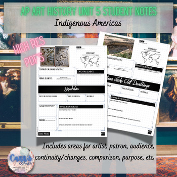 Preview of AP Art History Unit 5 Notes Pages | Indigenous Americas