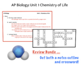 AP Bio Unit 1 Review Bundle - Crossword, Student Outline, 