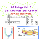 AP Bio Unit 2 (Cell Structure/Function) Crossword -great f