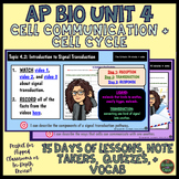 AP Bio Unit 4 Cell Communication Lesson, Note Taker, Quiz,