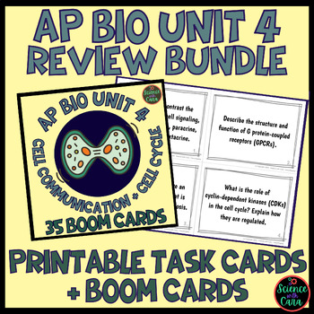 Preview of AP Bio Unit 4 Review Bundle Task Cards and Boom Cards