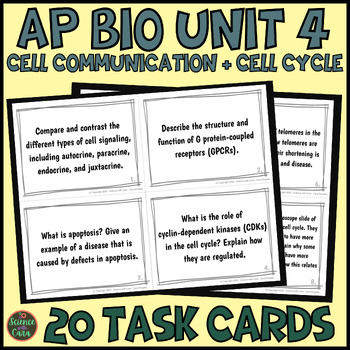 Preview of AP Bio Unit 4 Task Cards for AP Biology Cell Communication and Cell Cycle