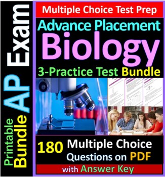 Preview of AP Biology Exam Prep Multiple Choice MCQ Practice & Review Tests Print Bundle