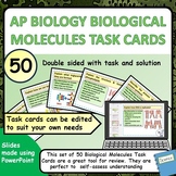 AP Biology Biological Molecules Task Cards