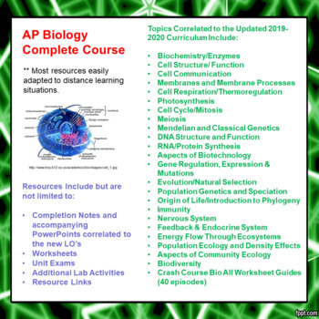 Preview of AP Biology Course (updated to the 2019-2020 curriculum) (Distance Learning)