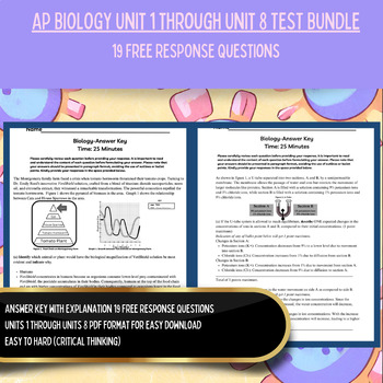 Preview of AP Biology High School Review BUNDLE Unit 1-Unit 8 Prep Free Response Worksheets