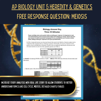 Preview of AP Biology Curriculum | Unit 5 Free Response Question FRQ | Meiosis Worksheet