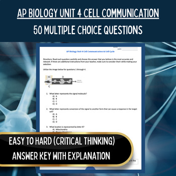 Preview of AP Biology Curriculum | Unit 4 50 Multiple Choice | Cell Communication Worksheet