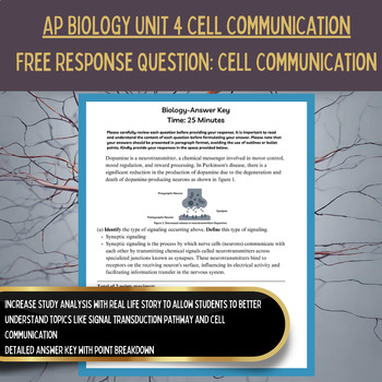 Preview of AP Biology Curriculum | Unit 4 Free Response Question FRQ | Cell Communication