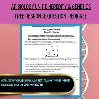 Preview of AP Biology Curriculum | Unit 5 Free Response Question FRQ | Heredity Worksheet