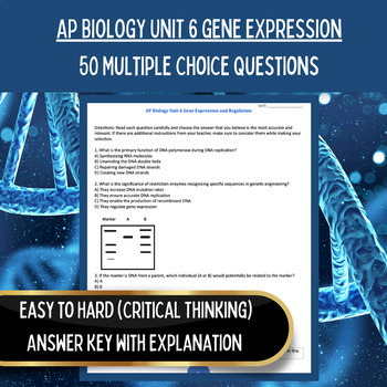 Preview of AP Biology Curriculum | Unit 6 50 Multiple Choice | Gene Expression & Regulation