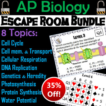 Preview of AP Biology Exam Review Escape Rooms: Genetics, Heredity, Mitosis, Meiosis, Cells