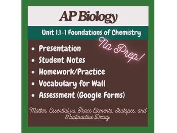 Preview of AP Biology - Foundations of Chemistry