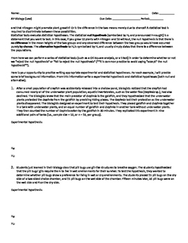 ap biology hypothesis format