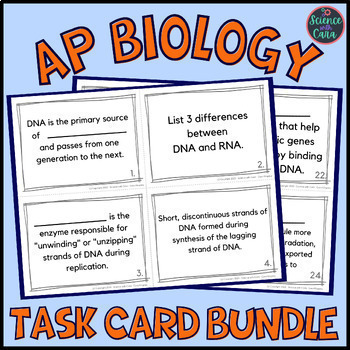 Preview of AP Bio Questions Task Card Review Bundle