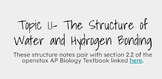 AP Biology Topic 1.1- The Structure of Water Guided Questions