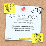 AP Biology Unit 1 Chemistry of Life Bundle - PPT, Guided N
