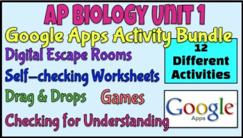 Preview of AP Biology Unit 1 Google Apps Activity Bundle! Save 25%!