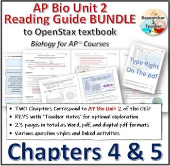 Preview of Reading Guide to OpenStax Biology for AP Courses Unit 2 BUNDLE_Chapters 4 and 5