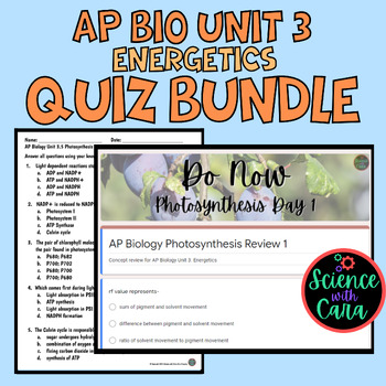 Preview of AP Biology Unit 3 Bell Ringer Bundle-Digital and Printable