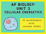 AP Biology Unit 3 Worksheets (Cellular Energetics)