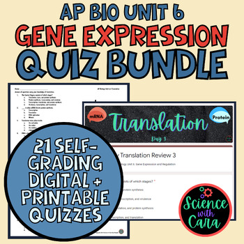 Preview of AP Biology Unit 6 Quiz Bundle Digital and Printable