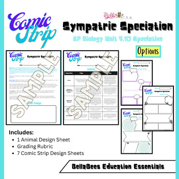 Preview of AP Biology Unit 7.10 Comic Strip Activity: Sympatric Speciation