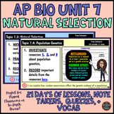 AP Biology Unit 7 Natural Selection Lesson, Note, and Revi