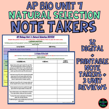 AP Biology Unit 7 Natural Selection Note Takers and Unit Review