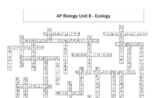 AP Biology Unit 8 (Ecology) Crossword - great for review o