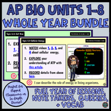 AP Bio Units 1-8 Bundle Videos Note Takers Quizzes Review