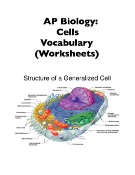 Preview of AP Biology Vocabulary: Cells Section (Worksheets, Word Walls)
