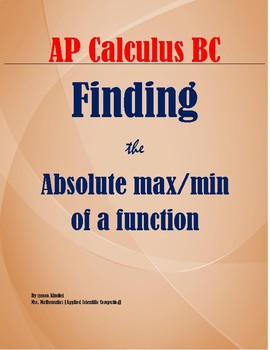 Preview of AP CALCULUS AB - ABSOLUTE MAXIMUM / MINIMUM OF A FUNCTION