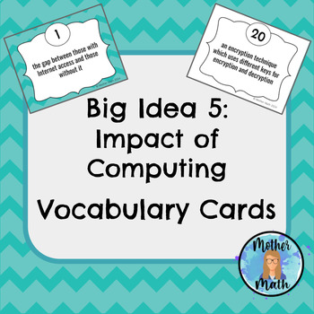 Preview of AP® CSP Big Idea 5 Vocabulary Cards