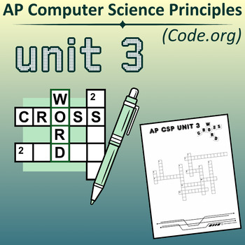 Preview of AP CSP Unit 3 Vocabulary Crossword for Code.org AP Computer Science Principles